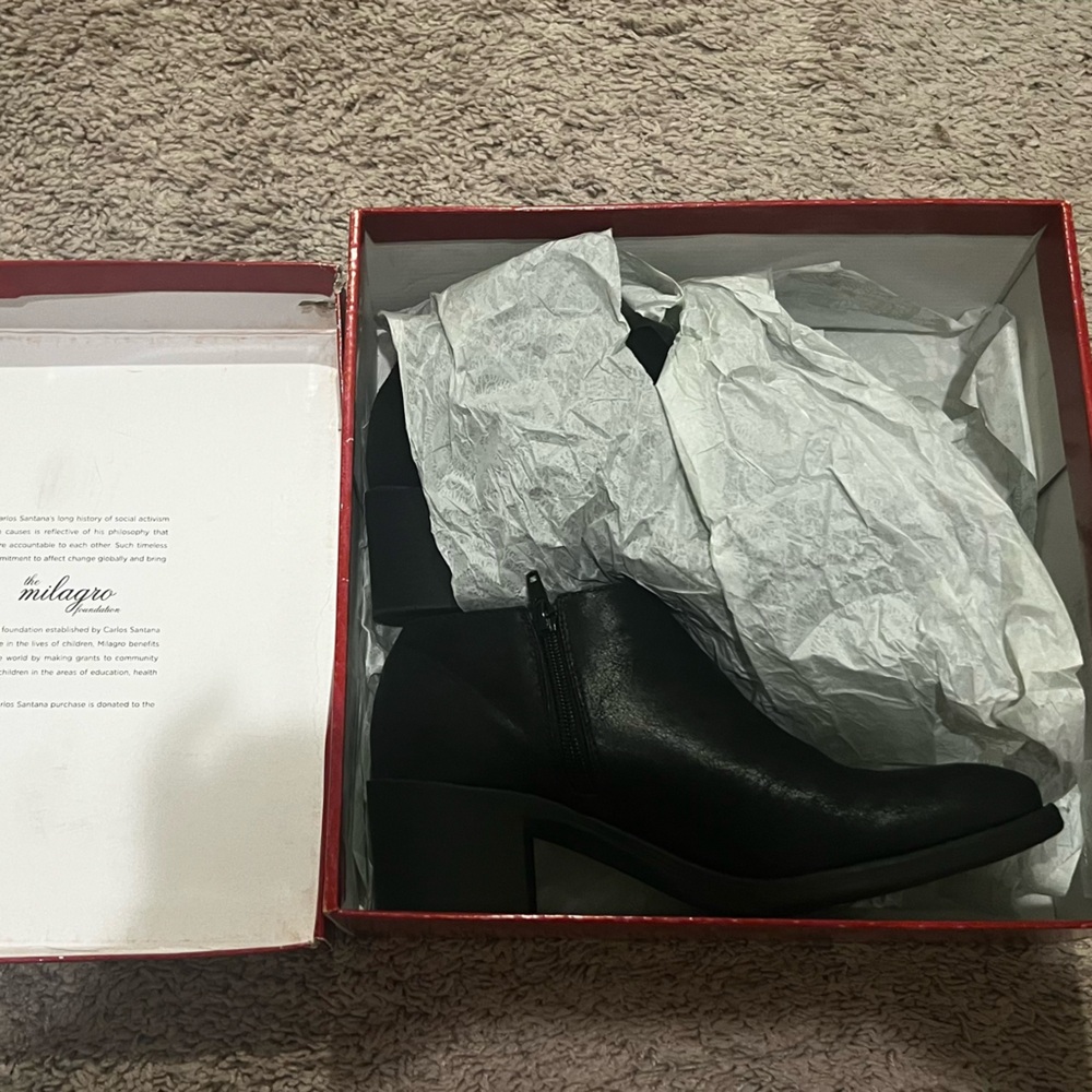 BRAND NEW Carlos by Carlos Santana Black Heeled Boots with Silver Studs